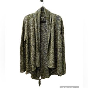 MAC & JAC Chartreuse and Heathered Gray Open Cardigan